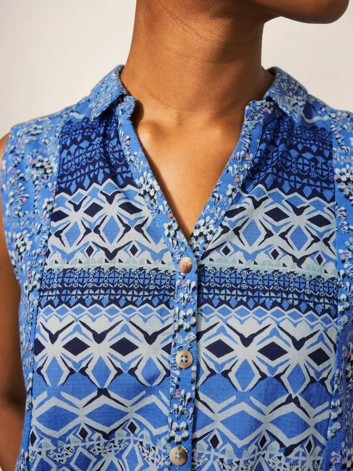 White Stuff SHIRTS and BLOUSES FLOWING GRASSES JERSEY SHIRT Blue Print 8211 Women White Stuff SHIRTS and BLOUSES FLOWING GRASSES JERSEY SHIRT Blue Print 8211 Women