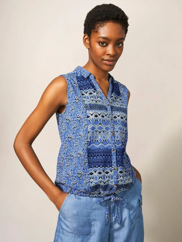 White Stuff SHIRTS and BLOUSES FLOWING GRASSES JERSEY SHIRT Blue Print 8211 Women White Stuff SHIRTS and BLOUSES FLOWING GRASSES JERSEY SHIRT Blue Print 8211 Women