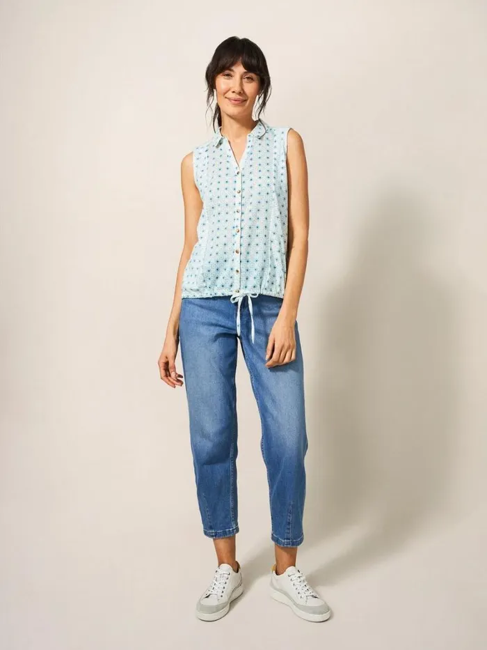 White Stuff SHIRTS and BLOUSES FLOWING GRASSES JERSEY SHIRT Teal Print 8211 Women White Stuff SHIRTS and BLOUSES FLOWING GRASSES JERSEY SHIRT Teal Print 8211 Women