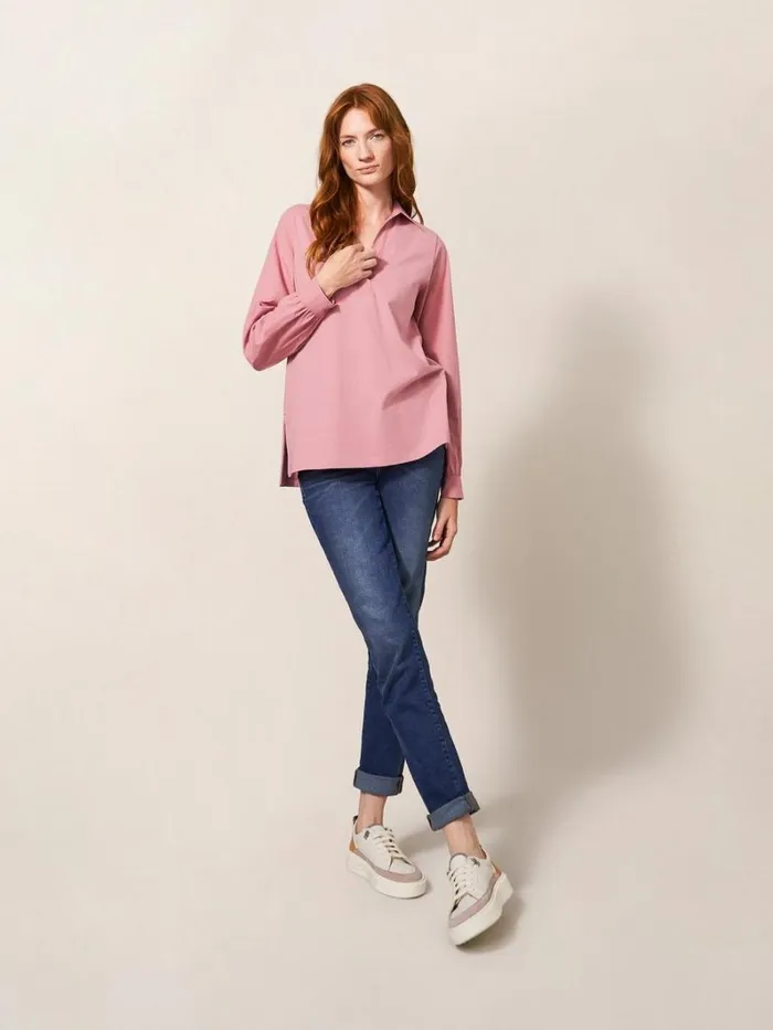 White Stuff SHIRTS and BLOUSES Fran Plain Shirt Mid Pink 8211 Women