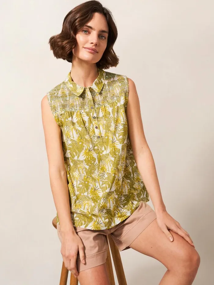 White Stuff SHIRTS and BLOUSES Gianna Cotton Shirt Green Multi 8211 Women White Stuff SHIRTS and BLOUSES Gianna Cotton Shirt Green Multi 8211 Women