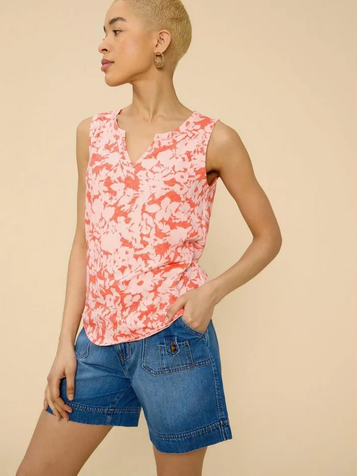 White Stuff SHIRTS and BLOUSES LAILA VEST Orange Print 8211 Women