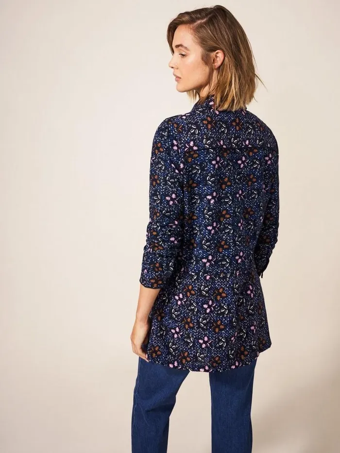 White Stuff SHIRTS and BLOUSES Lottie Longline Mix Shirt Navy Multi 8211 Women White Stuff SHIRTS and BLOUSES Lottie Longline Mix Shirt Navy Multi 8211 Women