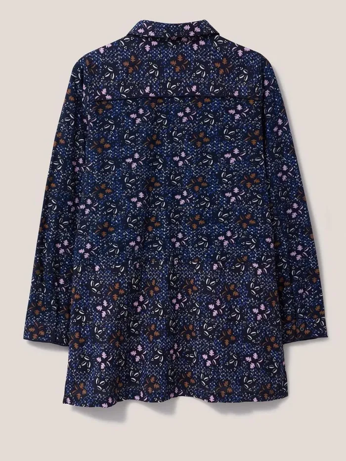 White Stuff SHIRTS and BLOUSES Lottie Longline Mix Shirt Navy Multi 8211 Women White Stuff SHIRTS and BLOUSES Lottie Longline Mix Shirt Navy Multi 8211 Women