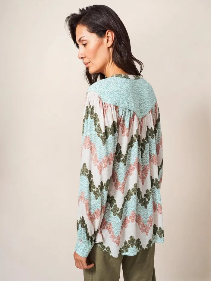 White Stuff SHIRTS and BLOUSES Luna Yoke Shirt Ivory Multi 8211 Women