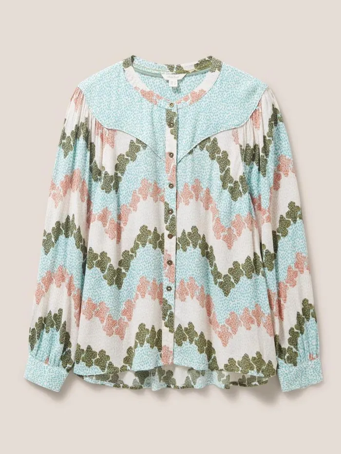 White Stuff SHIRTS and BLOUSES Luna Yoke Shirt Ivory Multi 8211 Women