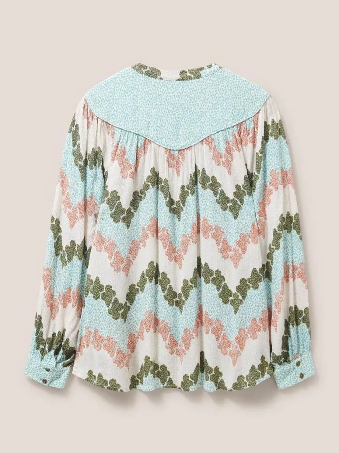 White Stuff SHIRTS and BLOUSES Luna Yoke Shirt Ivory Multi 8211 Women