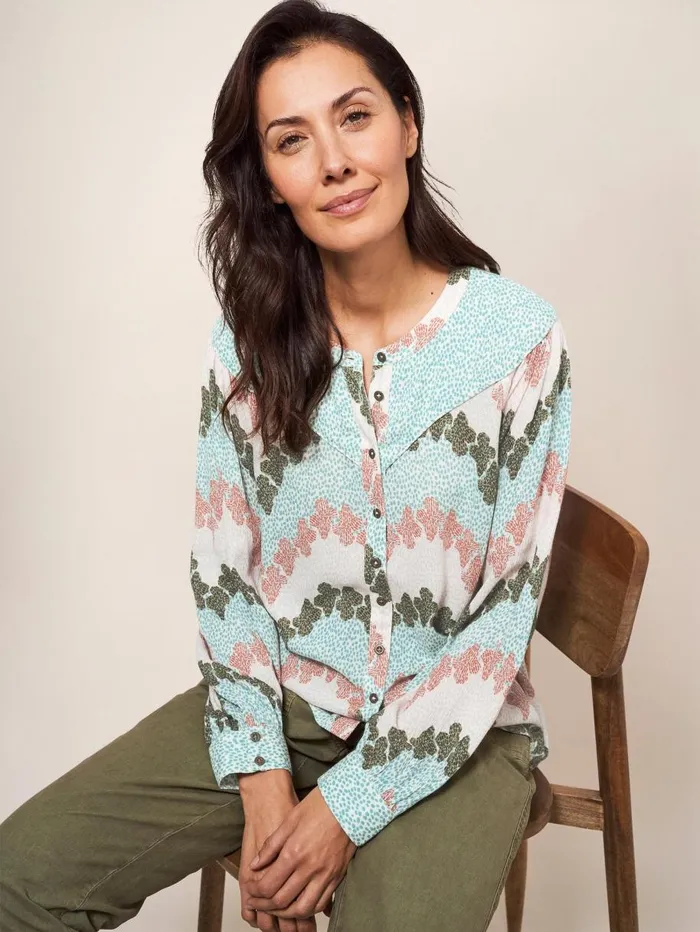 White Stuff SHIRTS and BLOUSES Luna Yoke Shirt Ivory Multi 8211 Women