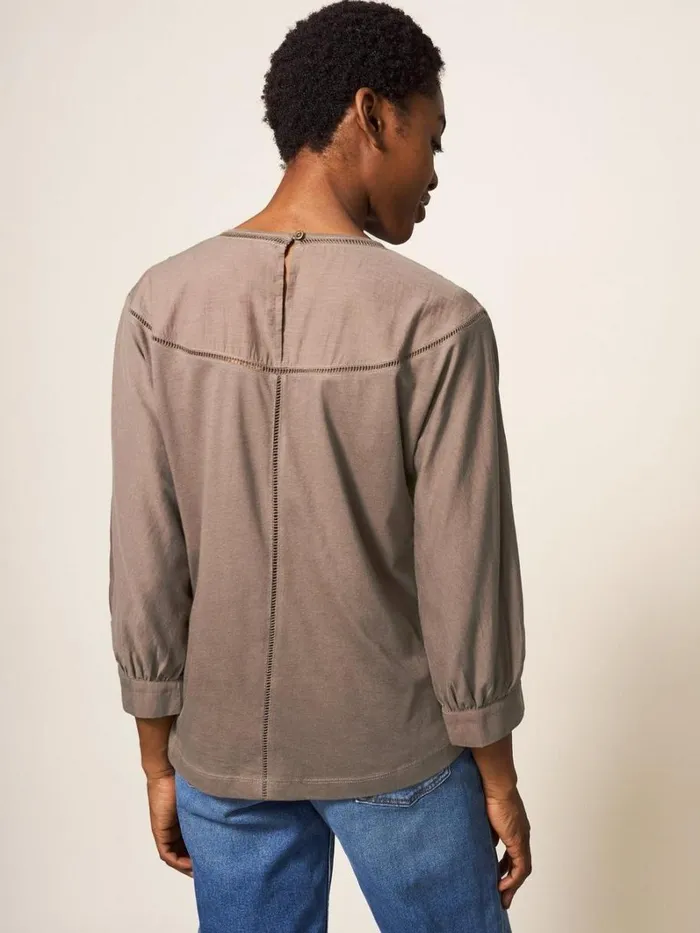 White Stuff SHIRTS and BLOUSES MOLLIE EMBROIDERED TOP Natural Multi 8211 Women