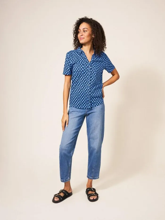 White Stuff SHIRTS and BLOUSES Penny Pocket Cotton Jersey Shirt Black Print 8211 Women White Stuff SHIRTS and BLOUSES Penny Pocket Cotton Jersey Shirt Black Print 8211 Women