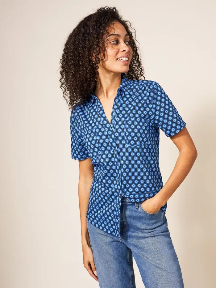 White Stuff SHIRTS and BLOUSES Penny Pocket Cotton Jersey Shirt Black Print 8211 Women White Stuff SHIRTS and BLOUSES Penny Pocket Cotton Jersey Shirt Black Print 8211 Women