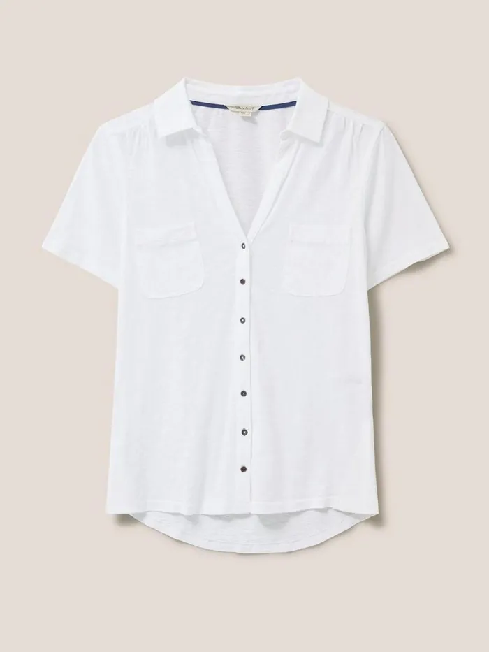 White Stuff SHIRTS and BLOUSES Penny Pocket Jersey Shirt Brilliant White 8211 Women White Stuff SHIRTS and BLOUSES Penny Pocket Jersey Shirt Brilliant White 8211 Women