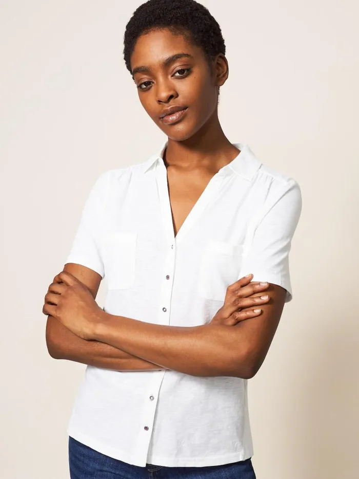 White Stuff SHIRTS and BLOUSES Penny Pocket Jersey Shirt Brilliant White 8211 Women White Stuff SHIRTS and BLOUSES Penny Pocket Jersey Shirt Brilliant White 8211 Women