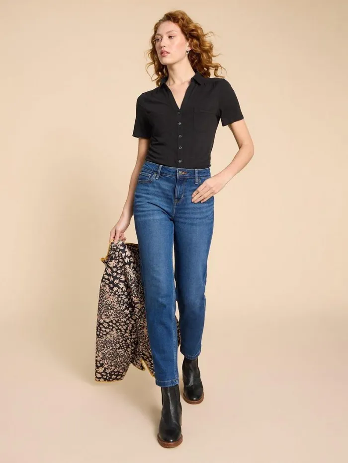 White Stuff SHIRTS and BLOUSES Penny Pocket Jersey Shirt Pure Black 8211 Women White Stuff SHIRTS and BLOUSES Penny Pocket Jersey Shirt Pure Black 8211 Women