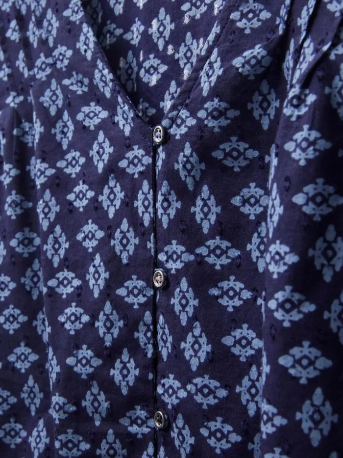 White Stuff SHIRTS and BLOUSES Rae Cotton Top Navy Multi 8211 Women