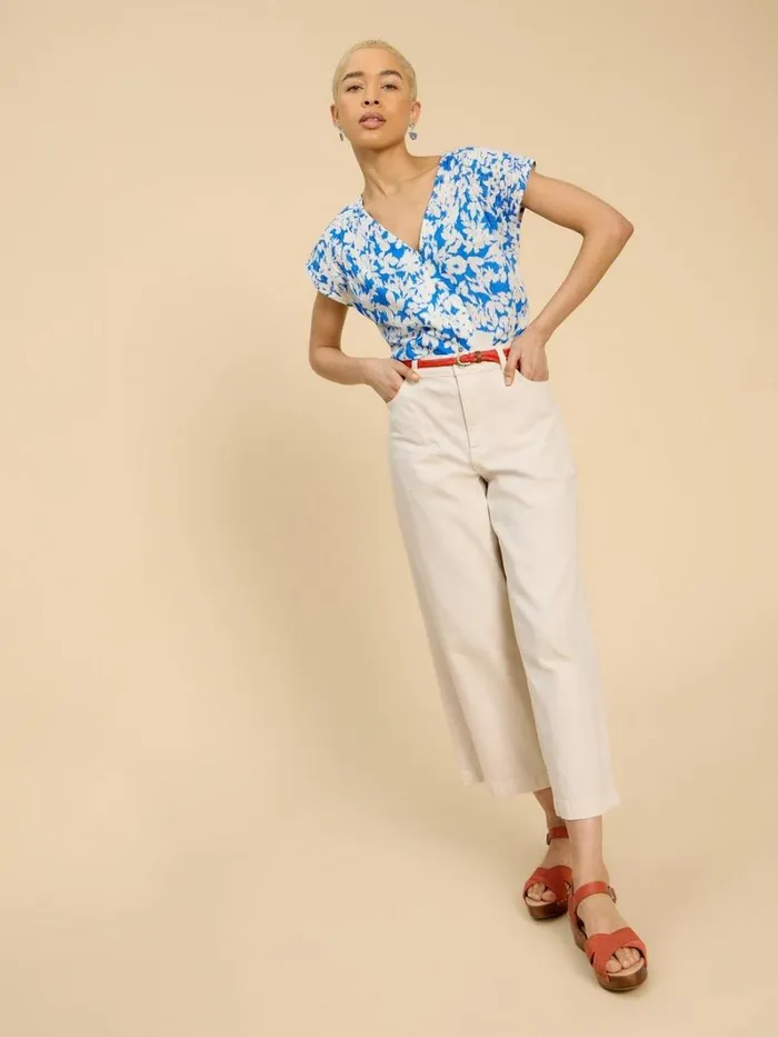 White Stuff SHIRTS and BLOUSES Rae Organic Cotton Vest Blue Multi 8211 Women White Stuff SHIRTS and BLOUSES Rae Organic Cotton Vest Blue Multi 8211 Women