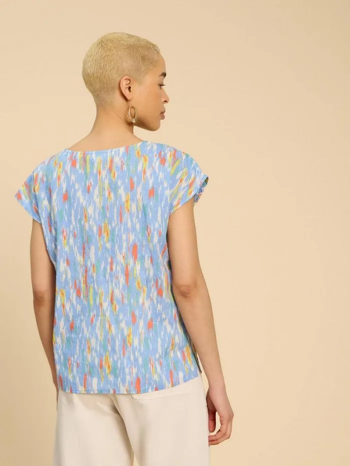 White Stuff SHIRTS and BLOUSES Rae Organic Cotton Vest Blue Print 8211 Women White Stuff SHIRTS and BLOUSES Rae Organic Cotton Vest Blue Print 8211 Women