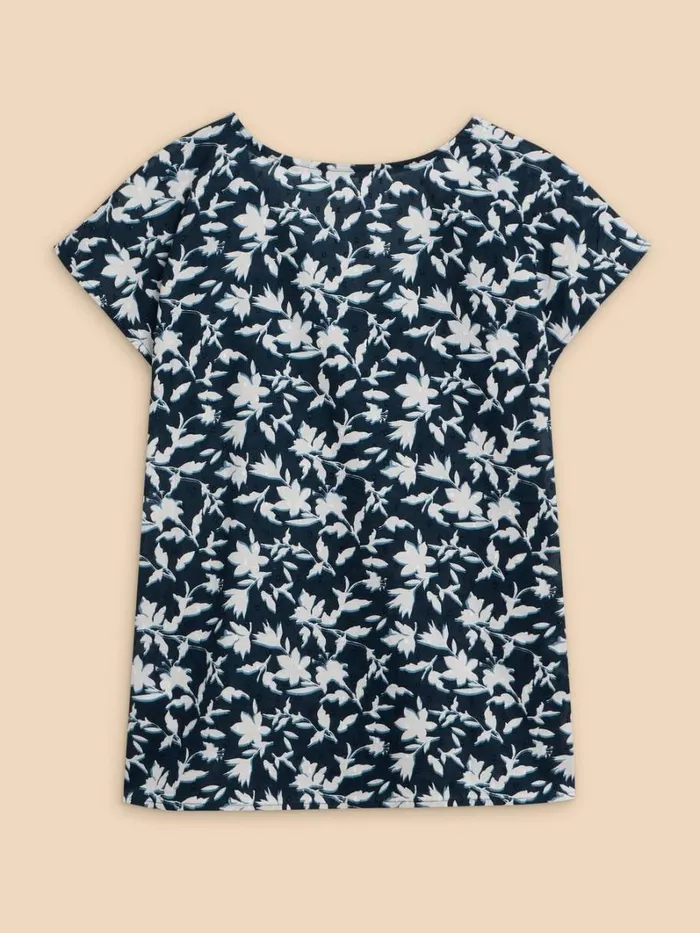 White Stuff SHIRTS and BLOUSES Rae Organic Cotton Vest Navy Print 8211 Women