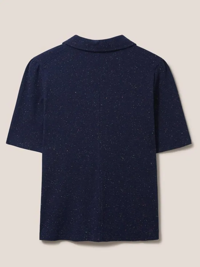 White Stuff SHIRTS and BLOUSES Rosie Rib Half Sleeve Dark Navy 8211 Women