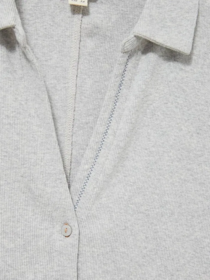 White Stuff SHIRTS and BLOUSES Rosie Rib Half Sleeve Grey Marl 8211 Women