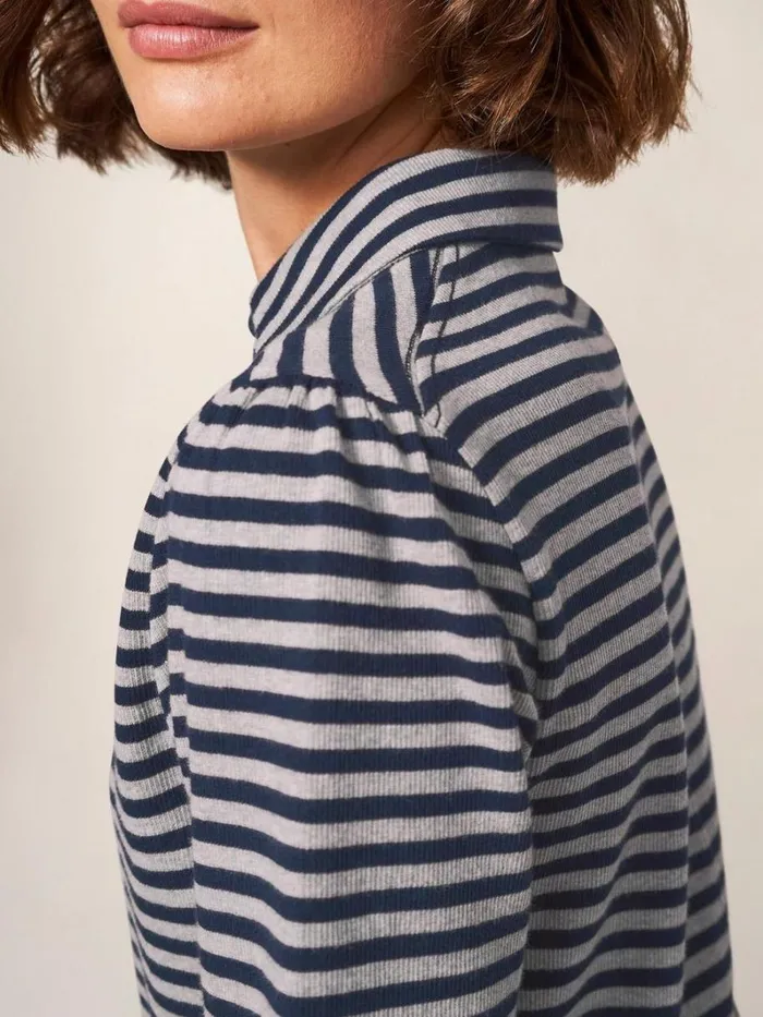 White Stuff SHIRTS and BLOUSES Rosie Rib Half Sleeve Navy Multi 8211 Women White Stuff SHIRTS and BLOUSES Rosie Rib Half Sleeve Navy Multi 8211 Women
