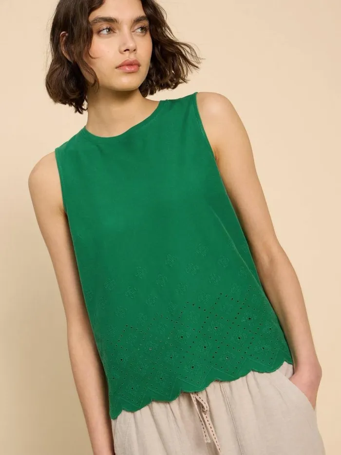 White Stuff SHIRTS and BLOUSES SILVIA CUT OUT VEST Bright Green 8211 Women