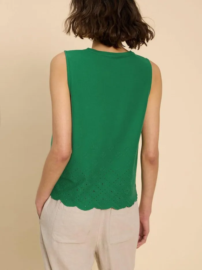 White Stuff SHIRTS and BLOUSES SILVIA CUT OUT VEST Bright Green 8211 Women