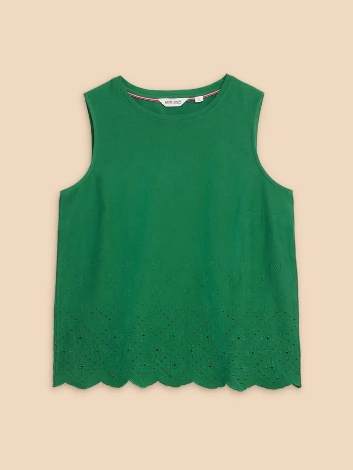 White Stuff SHIRTS and BLOUSES SILVIA CUT OUT VEST Bright Green 8211 Women