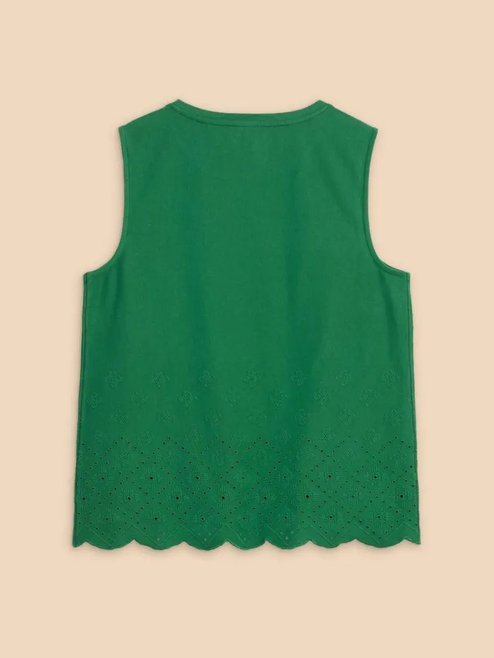 White Stuff SHIRTS and BLOUSES SILVIA CUT OUT VEST Bright Green 8211 Women