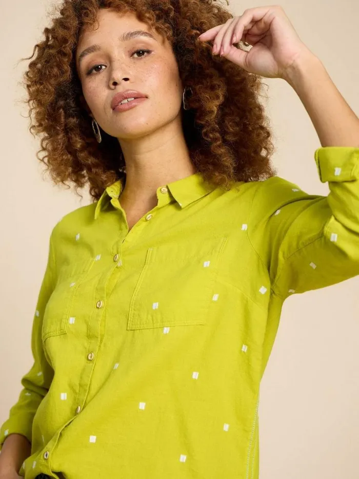 White Stuff SHIRTS and BLOUSES Sophie Organic Cotton Shirt Chartreuse Multi 8211 Women