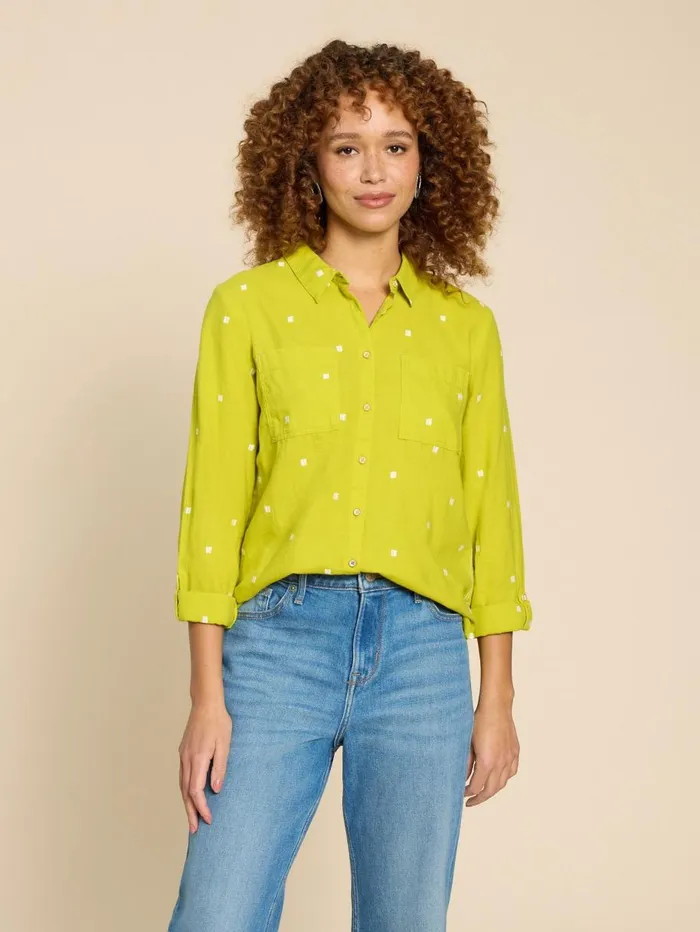 White Stuff SHIRTS and BLOUSES Sophie Organic Cotton Shirt Chartreuse Multi 8211 Women