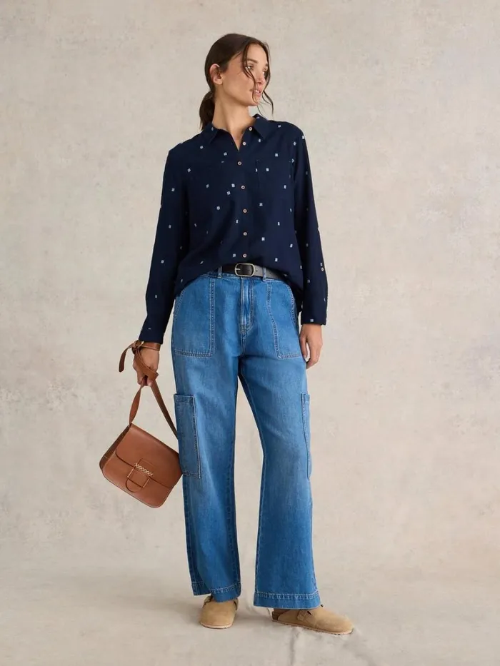 White Stuff SHIRTS and BLOUSES Sophie Organic Cotton Shirt Dark Navy 8211 Women White Stuff SHIRTS and BLOUSES Sophie Organic Cotton Shirt Dark Navy 8211 Women