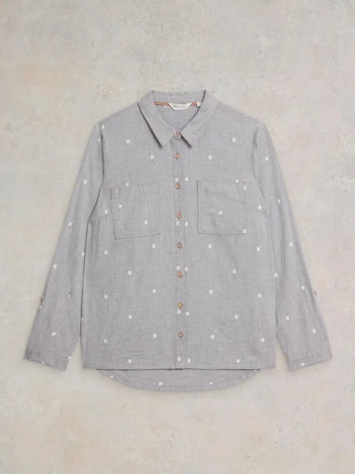 White Stuff SHIRTS and BLOUSES Sophie Organic Cotton Shirt Grey Multi 8211 Women White Stuff SHIRTS and BLOUSES Sophie Organic Cotton Shirt Grey Multi 8211 Women