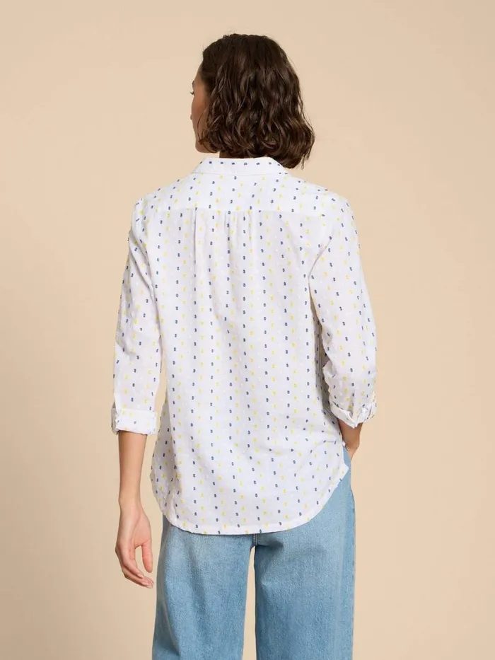 White Stuff SHIRTS and BLOUSES SOPHIE TEXTURED ORGANIC SHIRT Ivory Multi 8211 Women