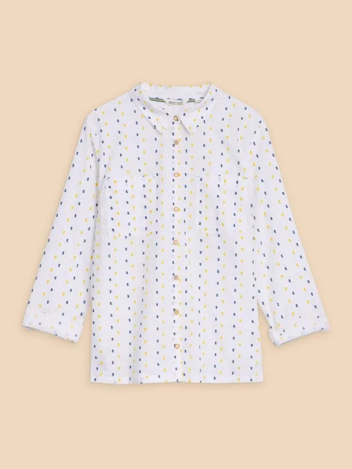 White Stuff SHIRTS and BLOUSES SOPHIE TEXTURED ORGANIC SHIRT Ivory Multi 8211 Women