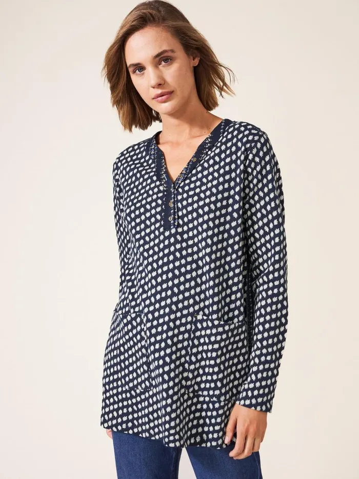 White Stuff SHIRTS and BLOUSES Tammy Textured Tunic Navy Multi 8211 Women White Stuff SHIRTS and BLOUSES Tammy Textured Tunic Navy Multi 8211 Women