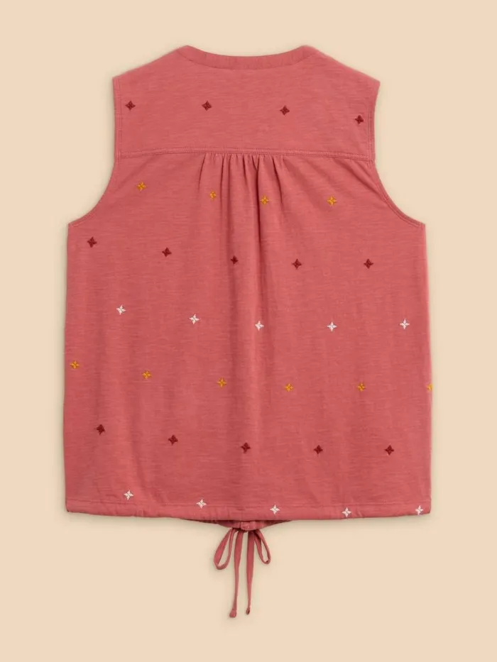 White Stuff SHIRTS and BLOUSES TULIP JERSEY SLEEVELESS SHIRT Pink Multi 8211 Women