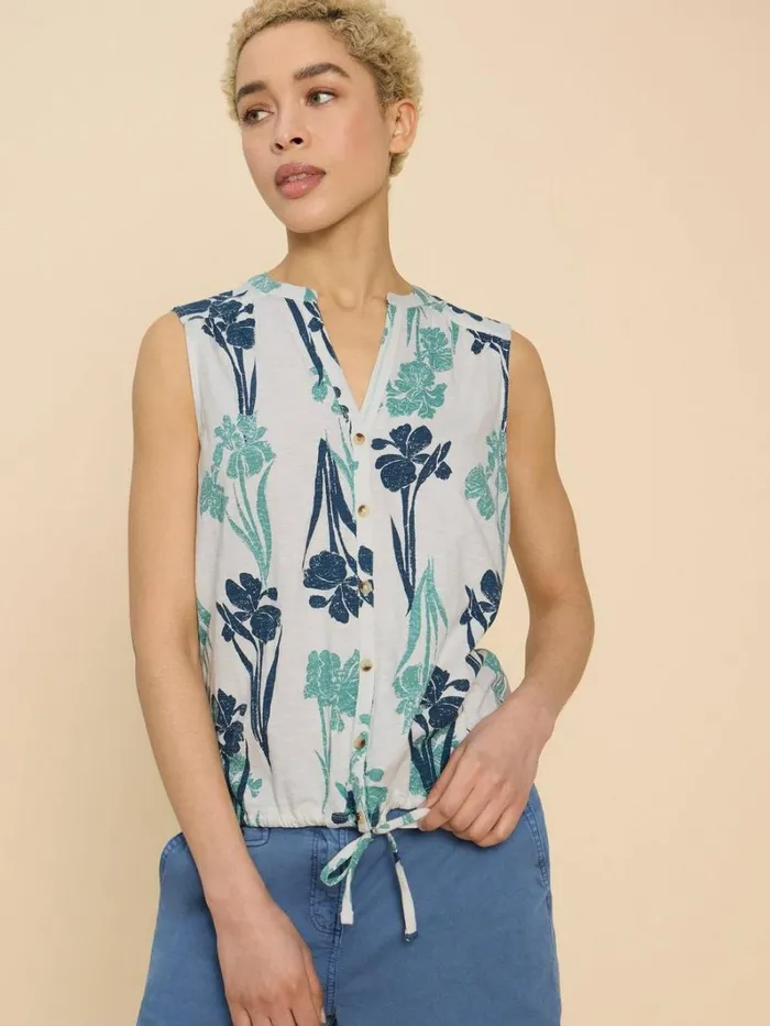 White Stuff SHIRTS and BLOUSES TULIP JERSEY SLEEVELESS SHIRT White Print 8211 Women White Stuff SHIRTS and BLOUSES TULIP JERSEY SLEEVELESS SHIRT White Print 8211 Women