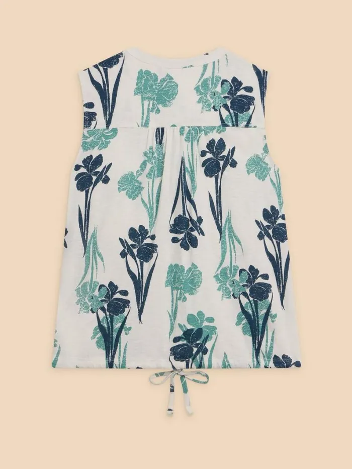 White Stuff SHIRTS and BLOUSES TULIP JERSEY SLEEVELESS SHIRT White Print 8211 Women