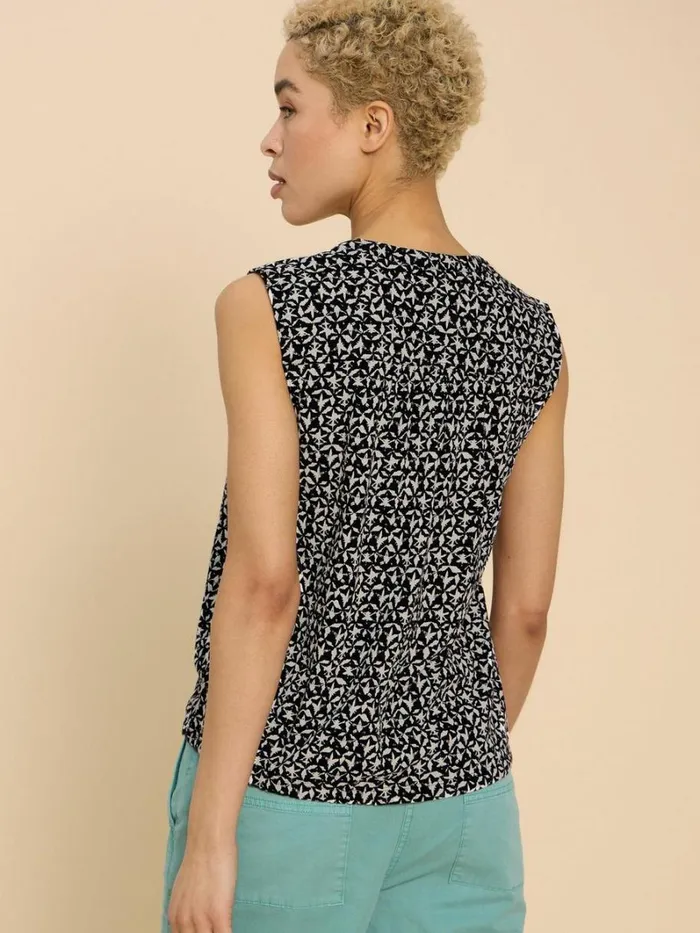 White Stuff SHIRTS and BLOUSES TULIP PRINTED SLEEVELESS SHIRT Black Print 8211 Women White Stuff SHIRTS and BLOUSES TULIP PRINTED SLEEVELESS SHIRT Black Print 8211 Women