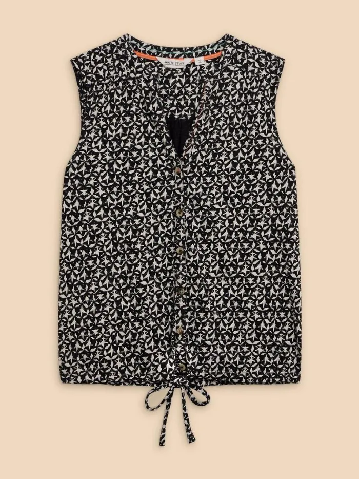 White Stuff SHIRTS and BLOUSES TULIP PRINTED SLEEVELESS SHIRT Black Print 8211 Women White Stuff SHIRTS and BLOUSES TULIP PRINTED SLEEVELESS SHIRT Black Print 8211 Women