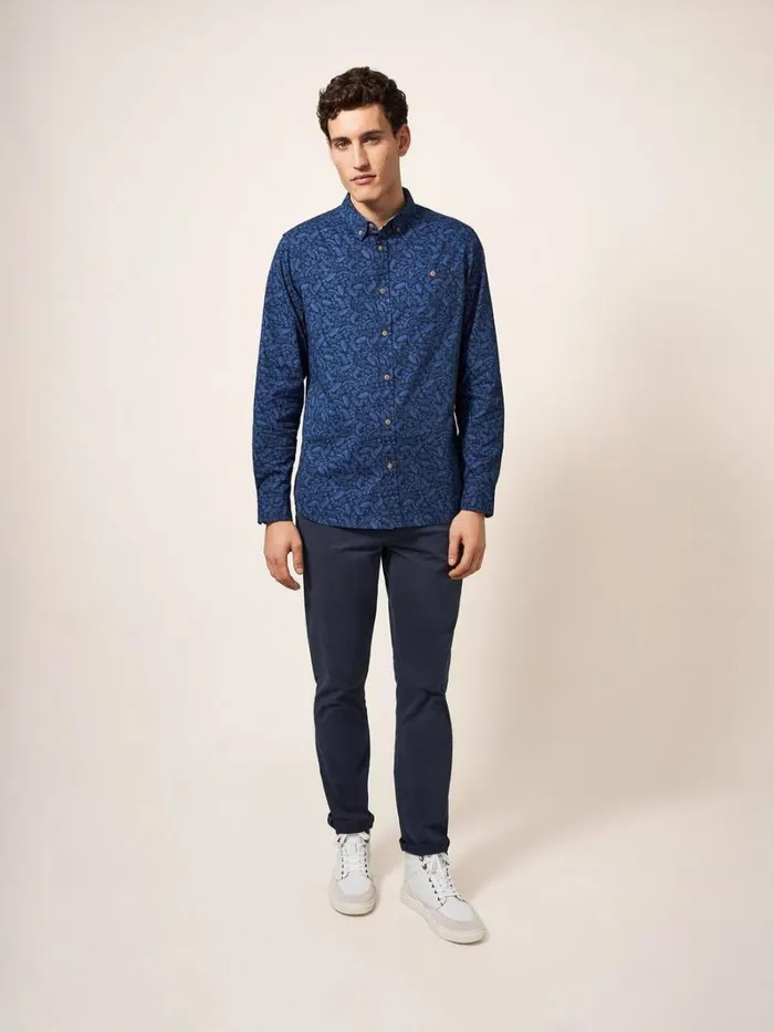 White Stuff SHIRTS Bailey Dog Printed Shirt Dark Navy 8211 Men