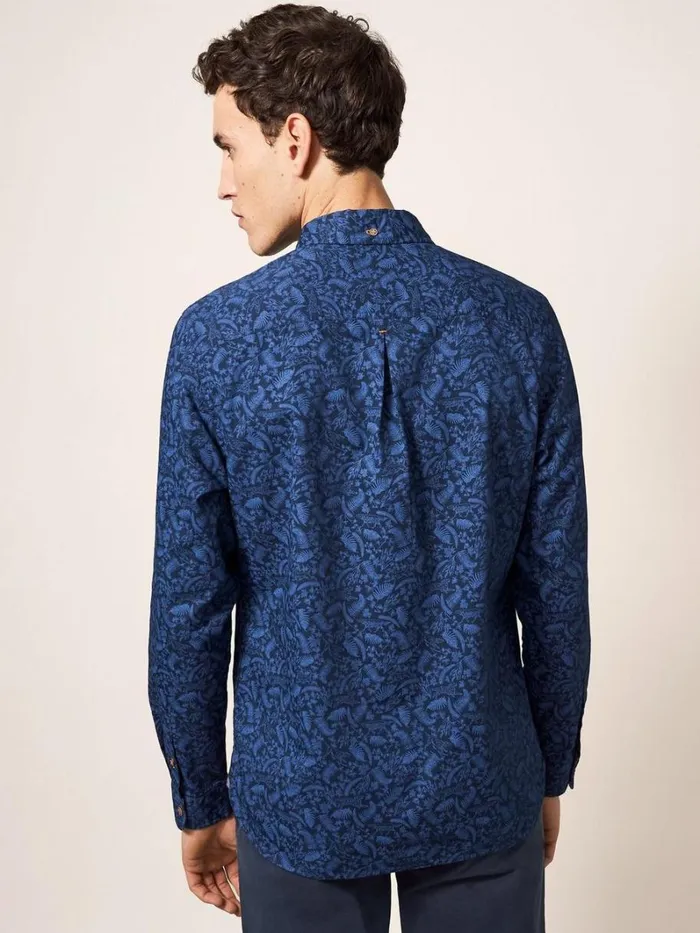 White Stuff SHIRTS Bailey Dog Printed Shirt Dark Navy 8211 Men
