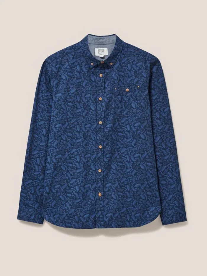 White Stuff SHIRTS Bailey Dog Printed Shirt Dark Navy 8211 Men