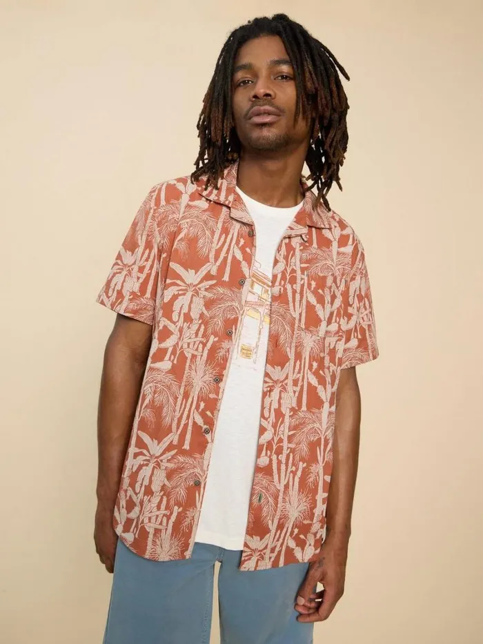 White Stuff SHIRTS Cactus Printed Shirt Orange Print 8211 Men