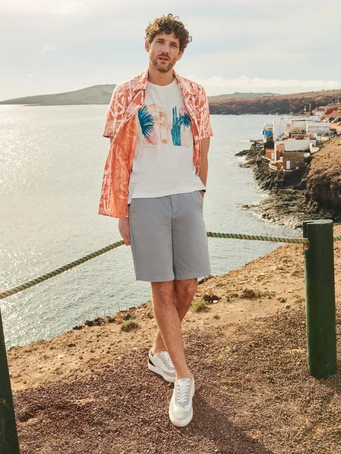 White Stuff SHIRTS Cactus Printed Shirt Orange Print 8211 Men