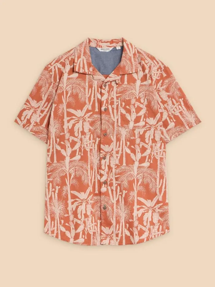 White Stuff SHIRTS Cactus Printed Shirt Orange Print 8211 Men