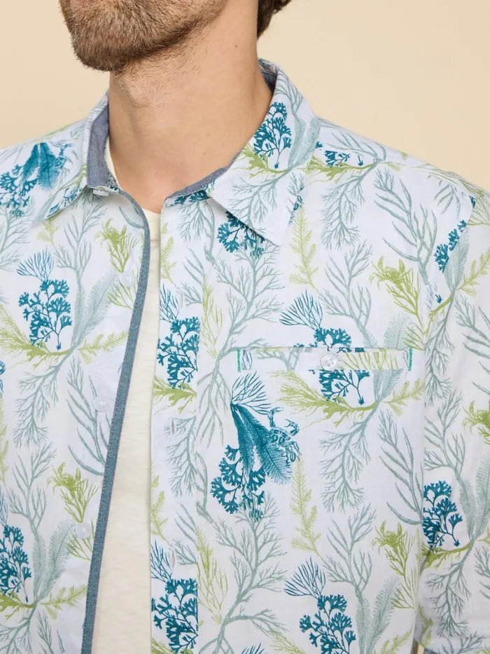 White Stuff SHIRTS Crab Printed Shirt White Print 8211 Men