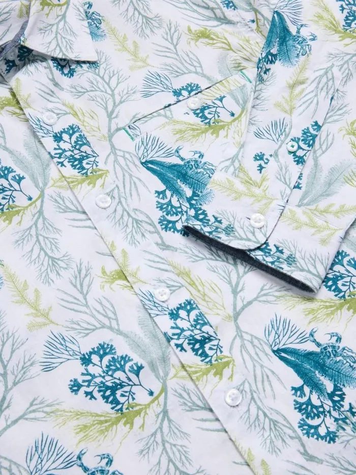 White Stuff SHIRTS Crab Printed Shirt White Print 8211 Men
