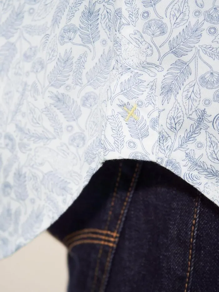 White Stuff SHIRTS Hare Print Shirt White Multi 8211 Men